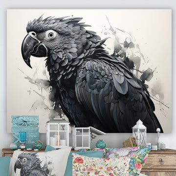 Grey Parrot Feathered Elegance - Gray Parrot Wall Art
